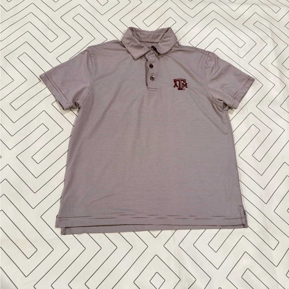 Collegiate Outfitters Striped Texas A&M Polo